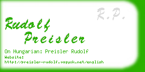 rudolf preisler business card